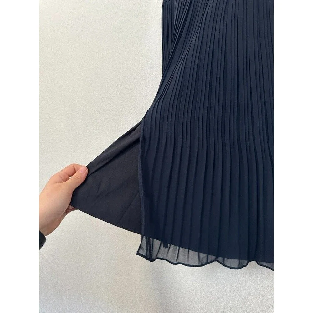 NWT Club Monaco Womens Adelphie Dress One Shoulder Silk Navy Knee Length Size 12